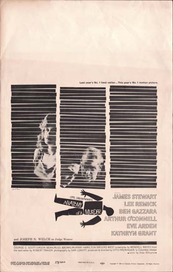 Anatomy of a Murder US Window Card movie poster