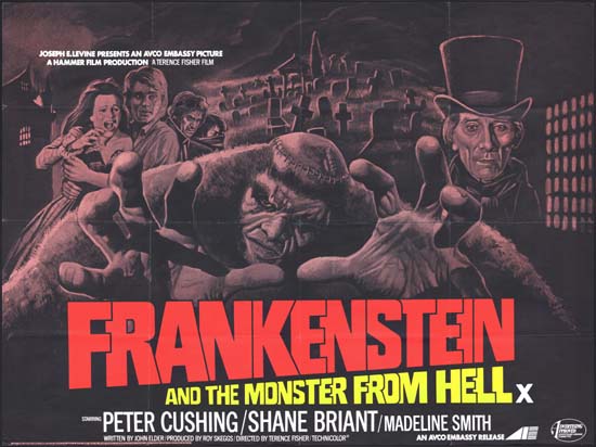 Frankenstein and the Monster from Hell UK Quad movie poster