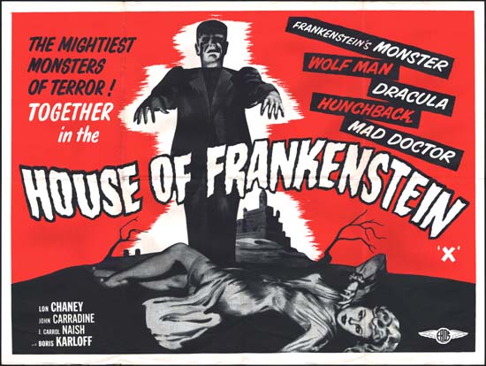 House of Frankenstein UK Quad movie poster