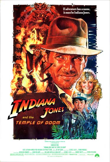 Indiana Jones and the Temple of Doom US One Sheet style B movie poster