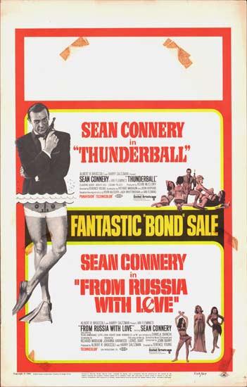 Thunderball, From Russia With Love US Window Card movie poster