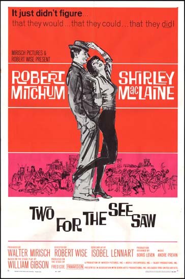 Two for the Seesaw US One Sheet movie poster