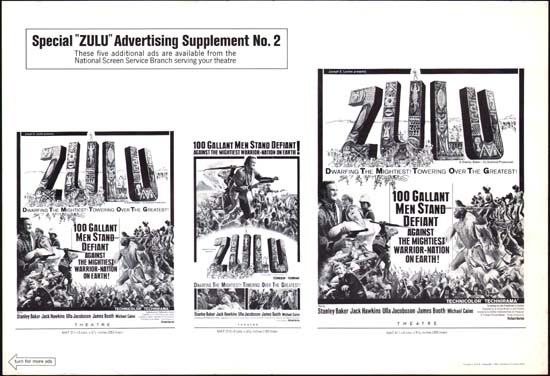 Image 2 of Zulu US Advertising Supplement movie poster