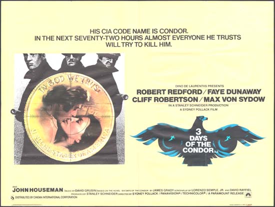 Three Days of the Condor [ 3 Days of the Condor ] UK Quad movie poster
