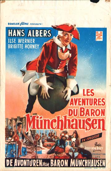 Munchhausen [The Adventures of Baron Munchausen] Belgian movie poster