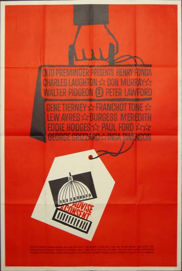 Advise and Consent US 40x60 movie poster