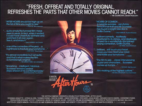 After Hours UK Quad movie poster