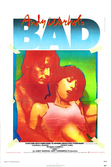 Bad, Andy Warhols US One Sheet movie poster