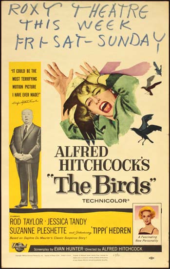 Birds, The US Window Card movie poster