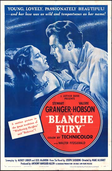 Blanche Fury US One Sheet movie poster
