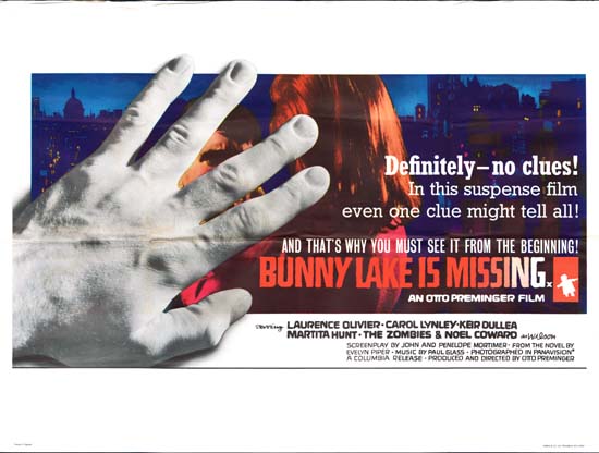 Bunny Lake is Missing UK Quad movie poster