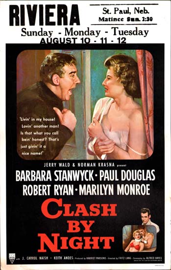 Clash By Night US Window Card movie poster