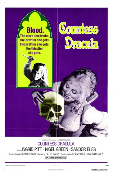Countess Dracula US One Sheet movie poster