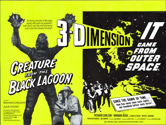 Creature from the Black Lagoon / It Came From Outer Space UK Quad movie poster