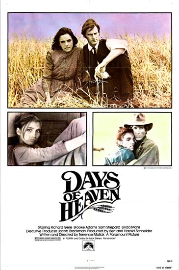 Days of Heaven US One Sheet movie poster