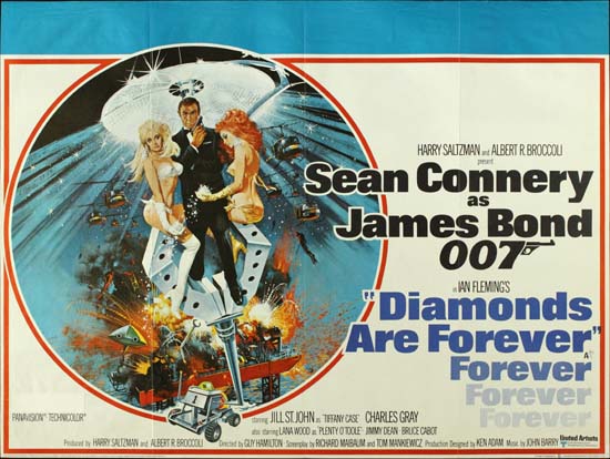 Diamonds Are Forever UK Quad movie poster