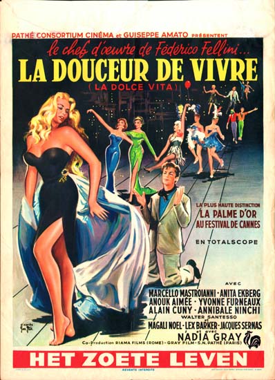 Dolce Vita, La Belgian movie poster