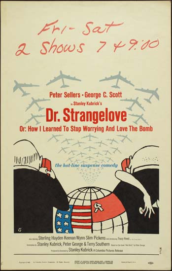 Dr Strangelove US Window Card movie poster