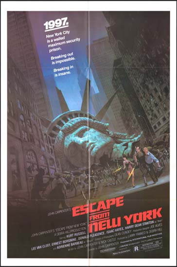 Escape from New York US One Sheet studio release movie poster