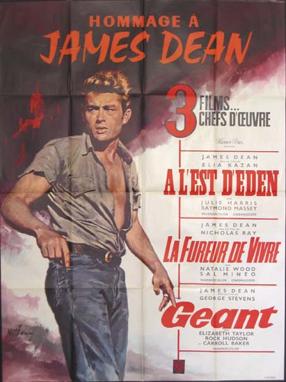 Hommage a James Dean: Rebel Without A Cause, East of Eden, Giant French Grande movie poster