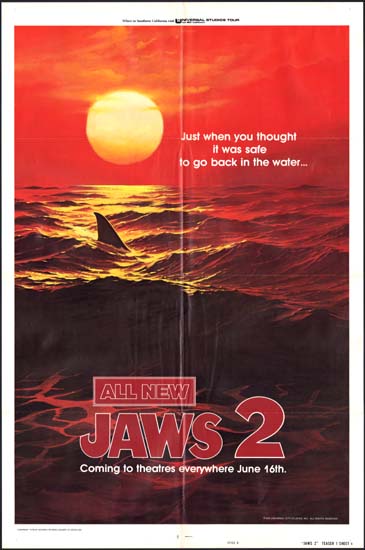 Jaws 2 US One Sheet teaser style B movie poster