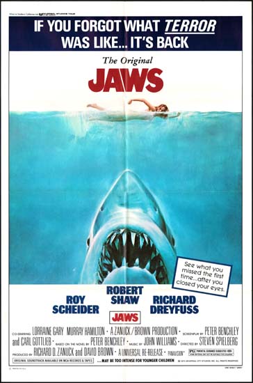 Jaws US One Sheet movie poster
