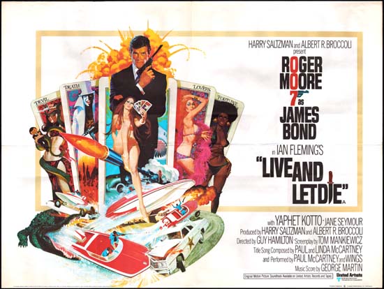 Live and Let Die UK Quad movie poster