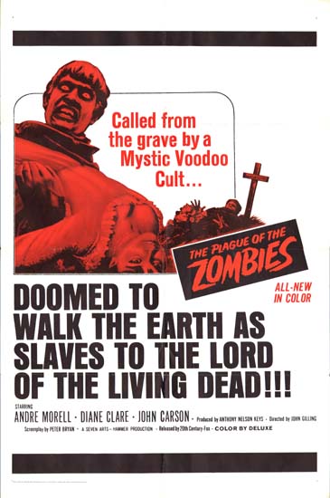Plague of the Zombies, The US One Sheet movie poster