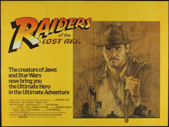 Raiders of the Lost Ark UK Quad style A