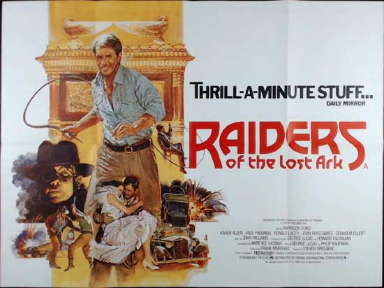 Raiders of the Lost Ark UK Quad style B movie poster