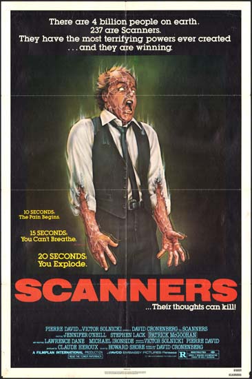 Scanners US One Sheet movie poster