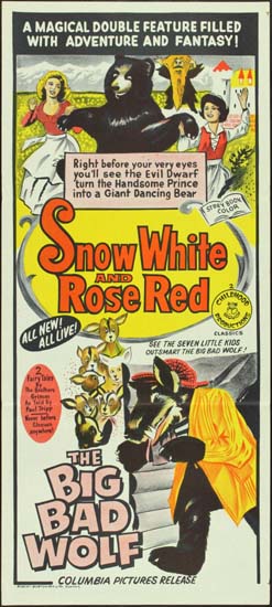 Snow White and Rose Red / The Big Bad Wolf Australian Daybill movie poster