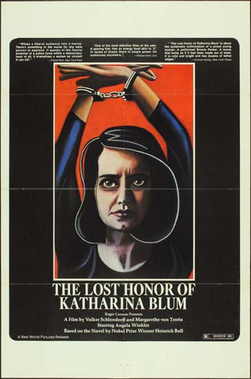 Verlorene Ehre der Katharina Blum, Die [ The Lost Honor of Katharina Blum ] US One Sheet movie poster